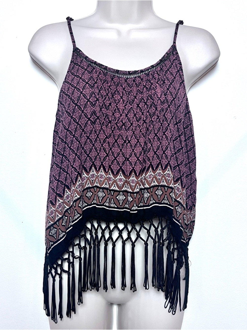 Boho Fringe Southwestern Tank Top Festival Hippie Fairy Witchy Whimsy Small
